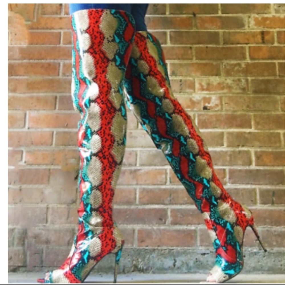 🔥 Thigh High open Toe Stiletto Boots🔥 NWT